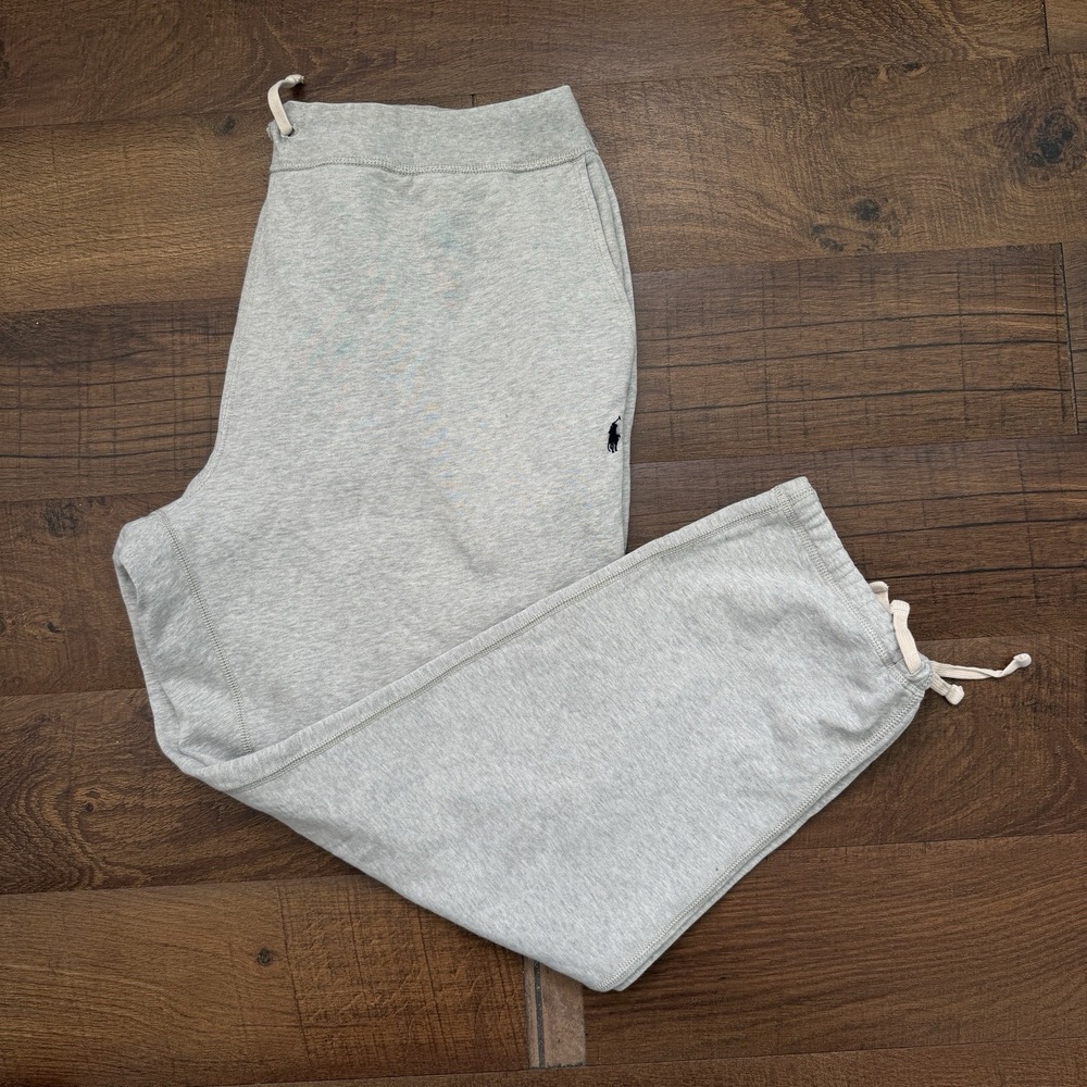 Polo Ralph Lauren Mens XLT Big & Tall Gray Logo Jogger Sweatpants Drawstring